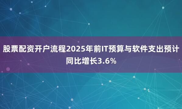 股票配资开户流程2025年前IT预算与软件支出预计同比增长3.6%