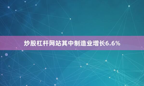 炒股杠杆网站其中制造业增长6.6%