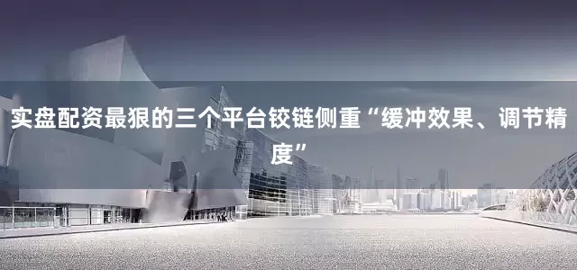 实盘配资最狠的三个平台铰链侧重“缓冲效果、调节精度”